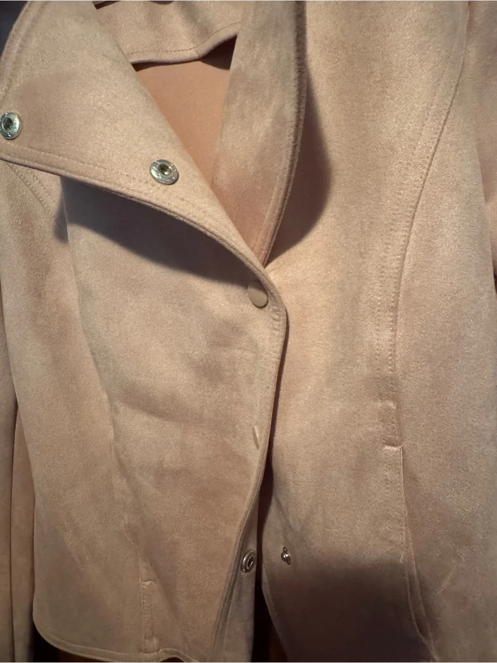 Joie Pale Pink Faux Suede Moto Jacket NWT Size M